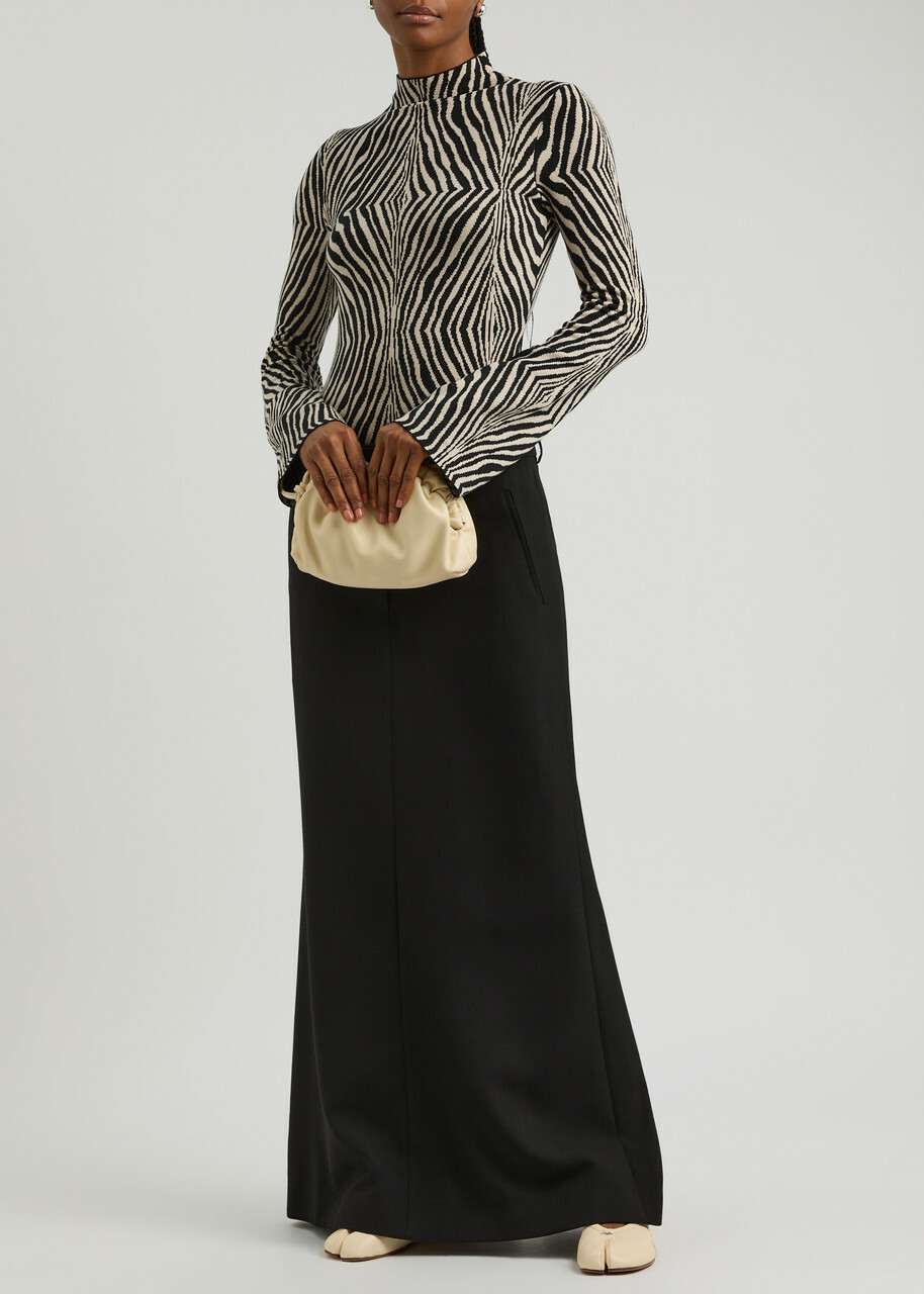 BY Malene Birger Bernie Zebra-intarsia Stretch-knit Jumper Brown