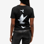 3.Paradis Women's Freedom Doves Cropped T-Shirt in Black