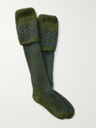 Purdey - Stornoway Cable-Knit Wool-Blend Socks - Green