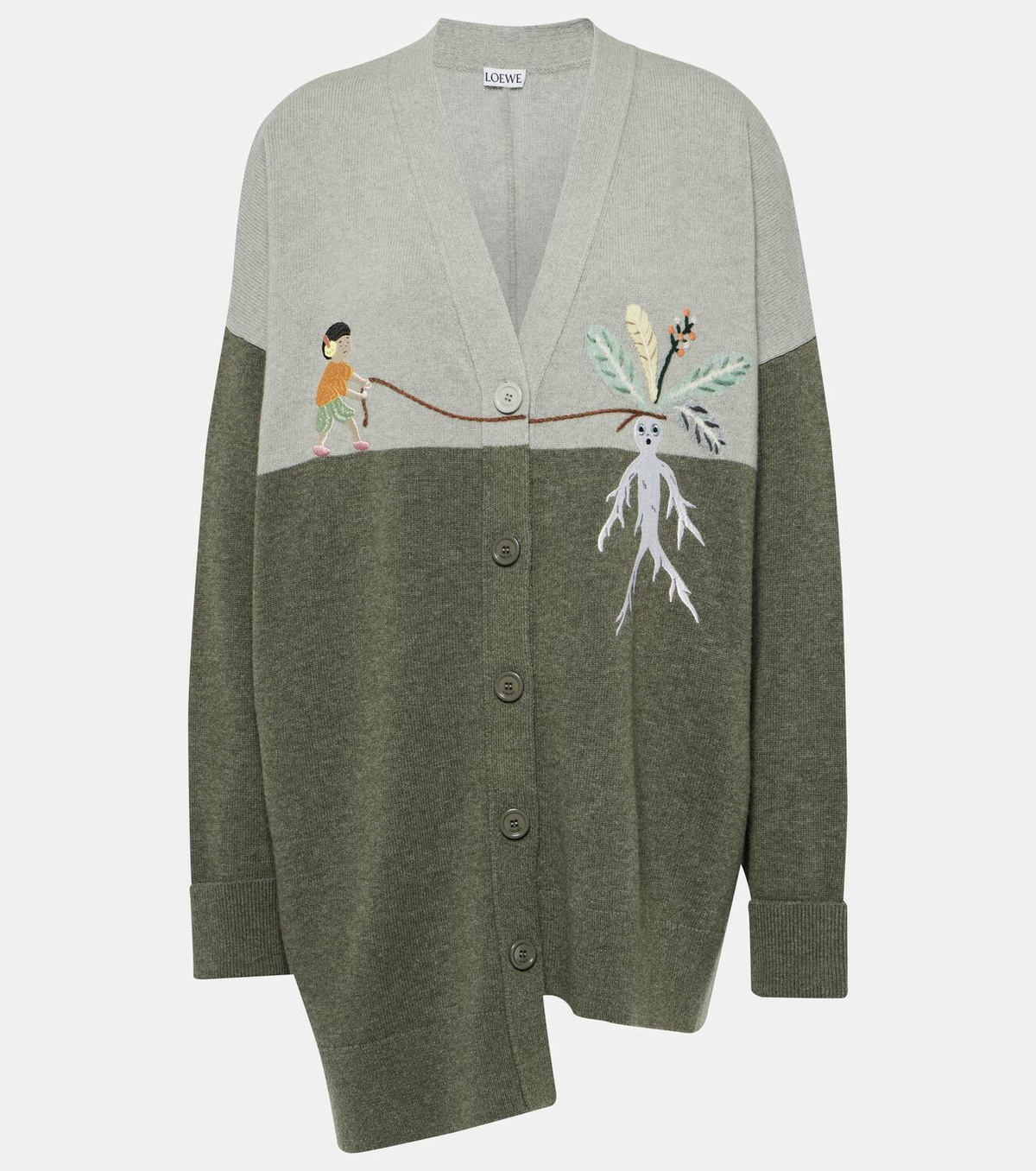 Loewe x Suna Fujita embroidered wool-blend cardigan Loewe