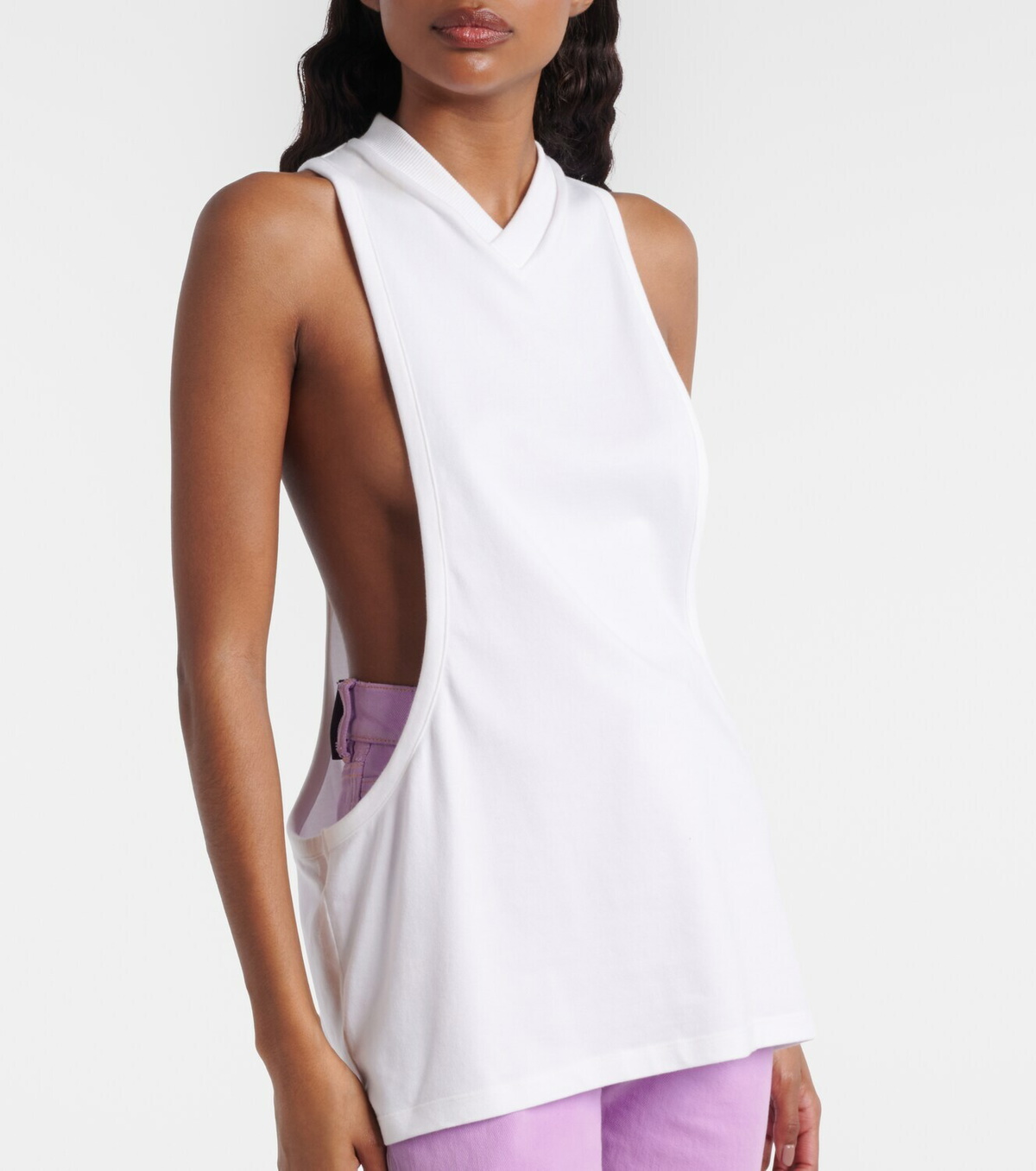 Versace Cotton-blend jersey tank top