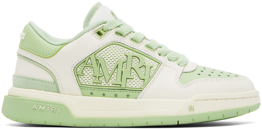 AMIRI White & Green Classic Low Sneakers Amiri display picture 2