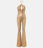 Roberto Cavalli Snake-print halterneck jumpsuit
