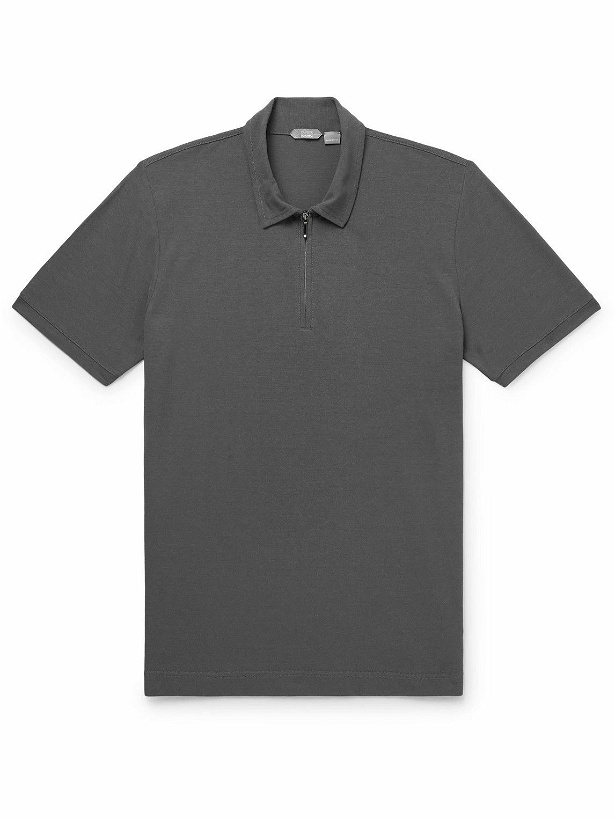 Photo: Incotex - Slim-Fit IceCotton-Jersey Polo Shirt - Gray
