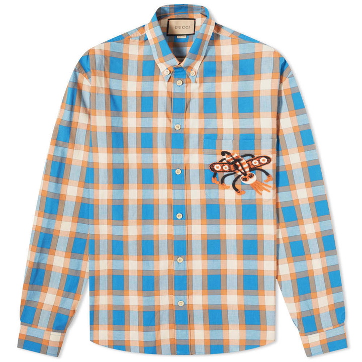 Photo: Gucci Bee Embroidered Check Shirt