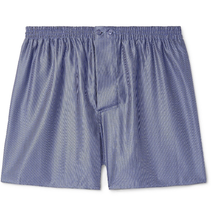 Photo: Zimmerli - Cotton-Jacquard Boxer Shorts - Blue