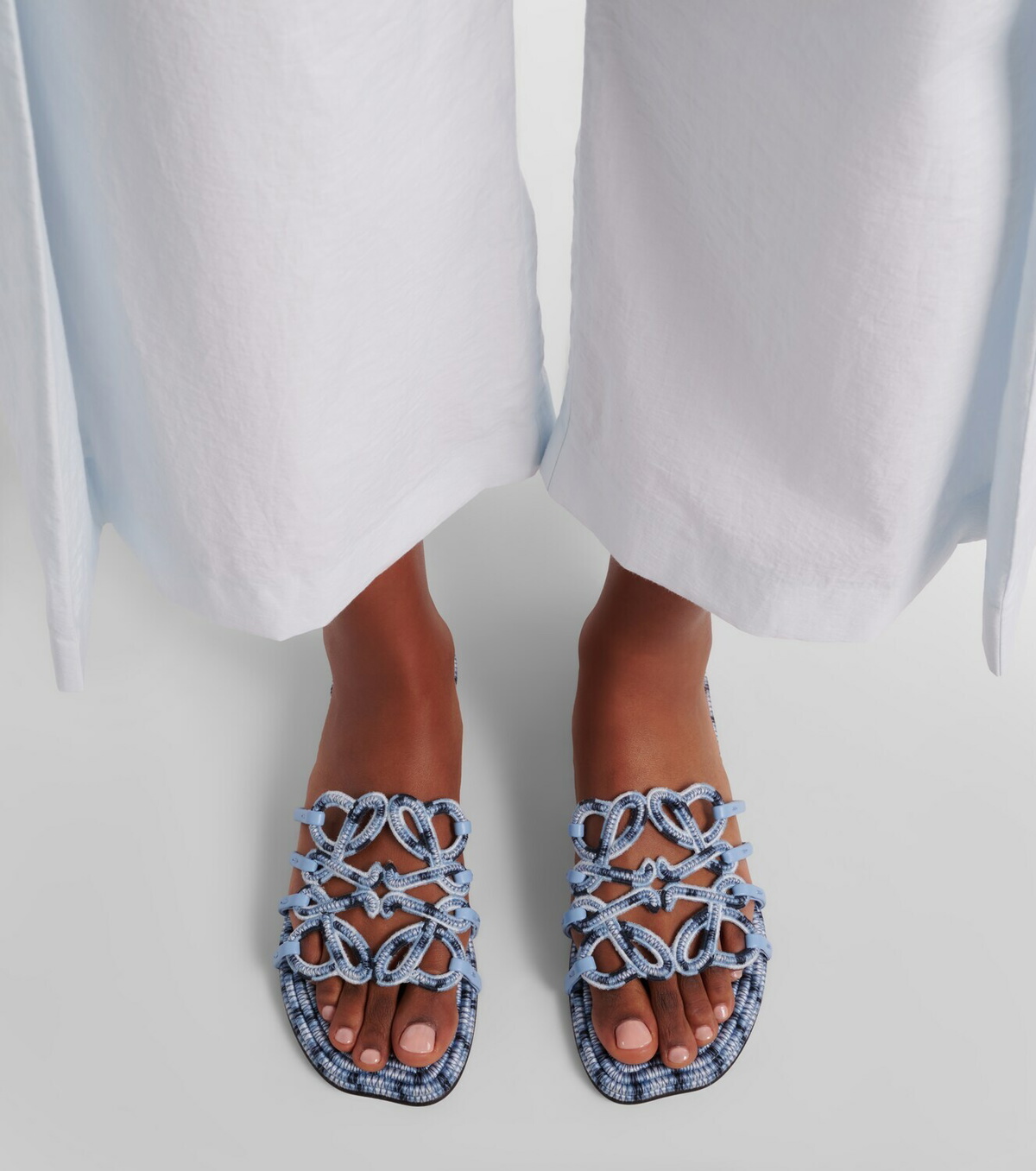 Loewe Paula's Ibiza Petal Anagram canvas slides