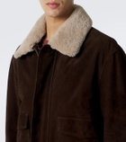 Arma Bari shearling-trimmed suede blouson jacket