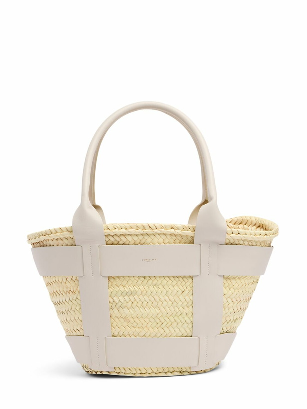 Photo: DEMELLIER Midi Santorini Raffia & Leather Tote Bag