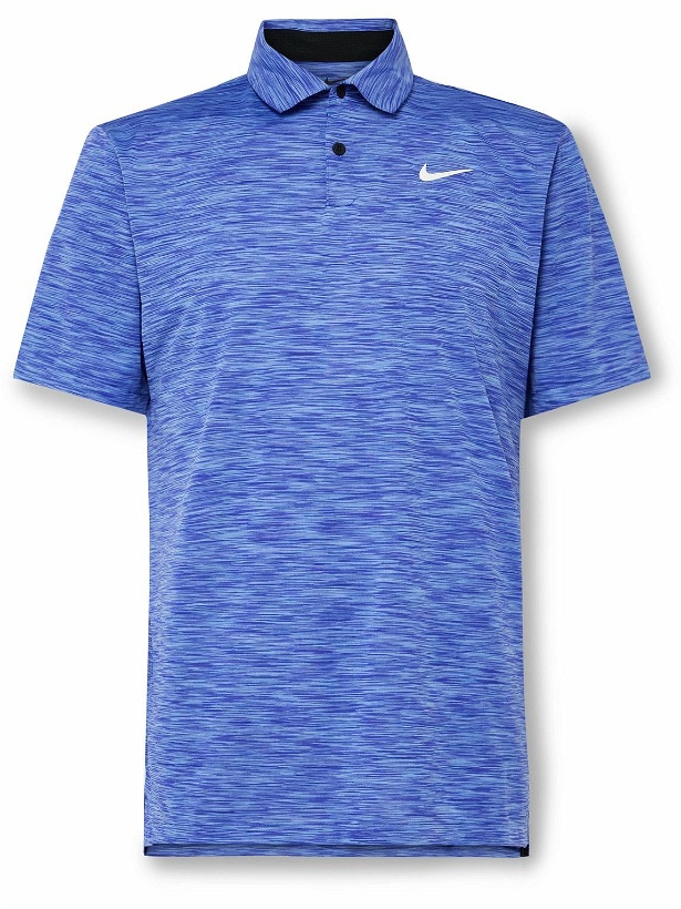 Photo: Nike Golf - Tour Space-Dyed Dri-FIT Golf Polo Shirt - Blue