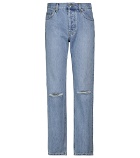 Helmut Lang - Distressed high-rise straight jeans