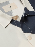 FOLK - Gabe Printed Tencel Shirt - Blue - 1