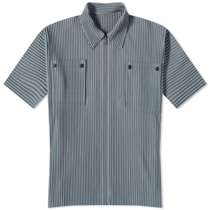Photo: Homme Plissé Issey Miyake Men's Pleated Patch Pocket Shirt in Moss Grey