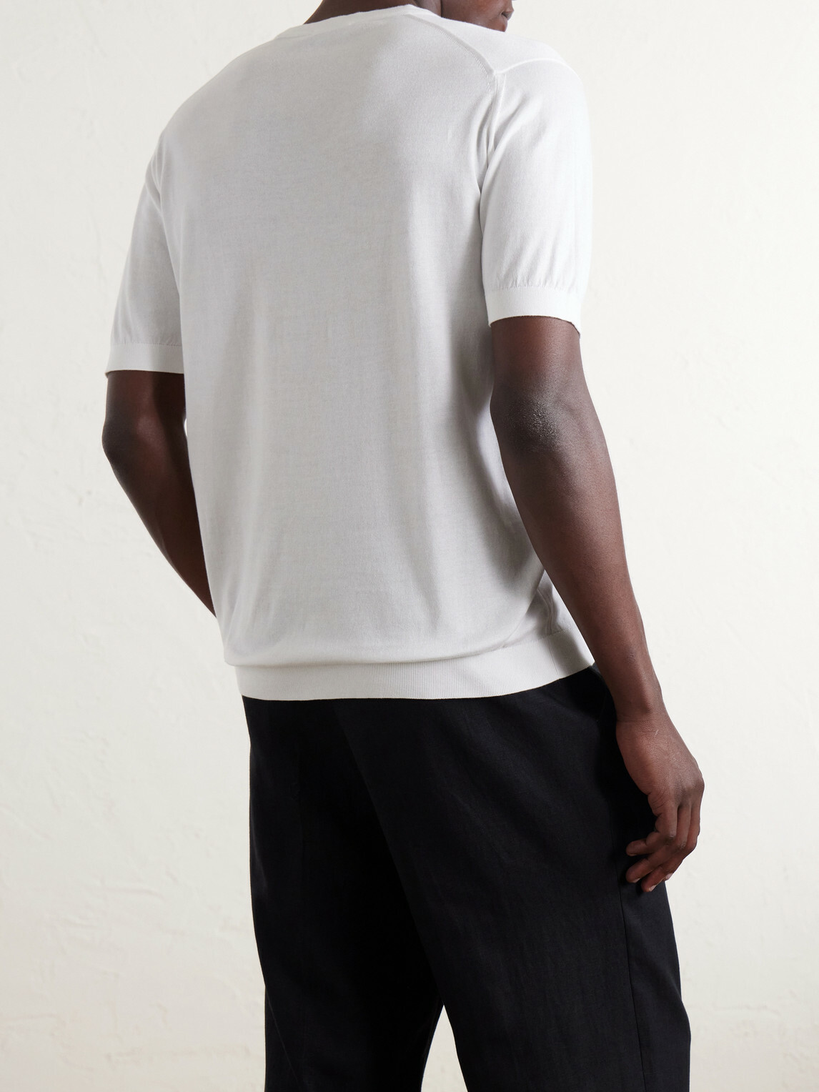 John Smedley - Torin SS Cotton-Knitted T-Shirt - White