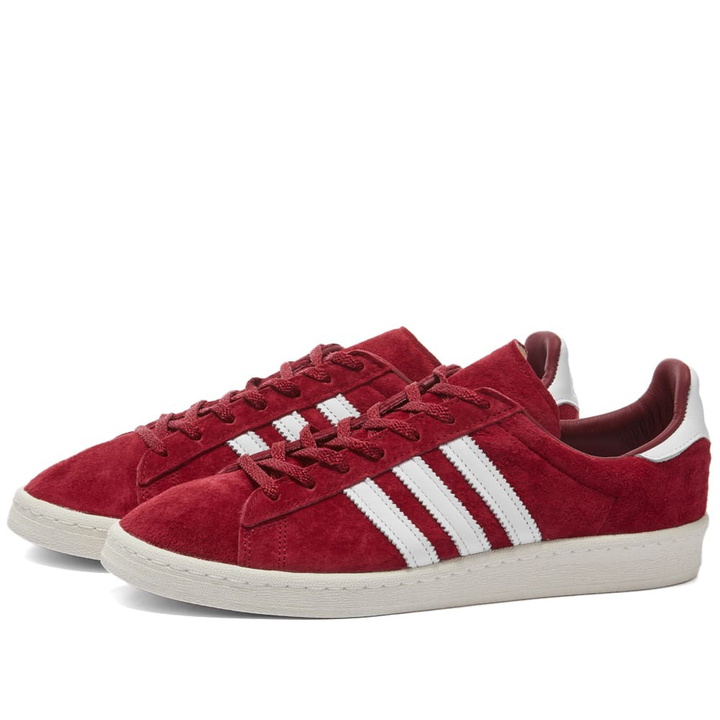 Photo: Adidas Men's Campus 80S OG Sneakers in Burgundy/White