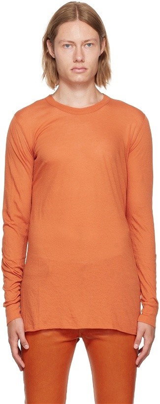 Photo: Rick Owens Orange Basic Long Sleeve T-Shirt