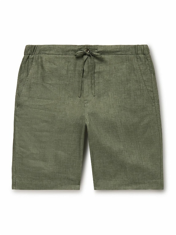 Photo: Loro Piana - Straight-Leg Linen Drawstring Bermuda Shorts - Green