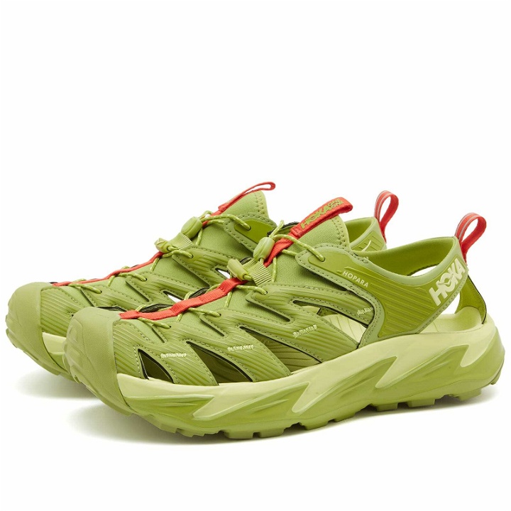 Photo: Hoka One One Men's Hopara Sneakers in Dark Citron/Luminary Green