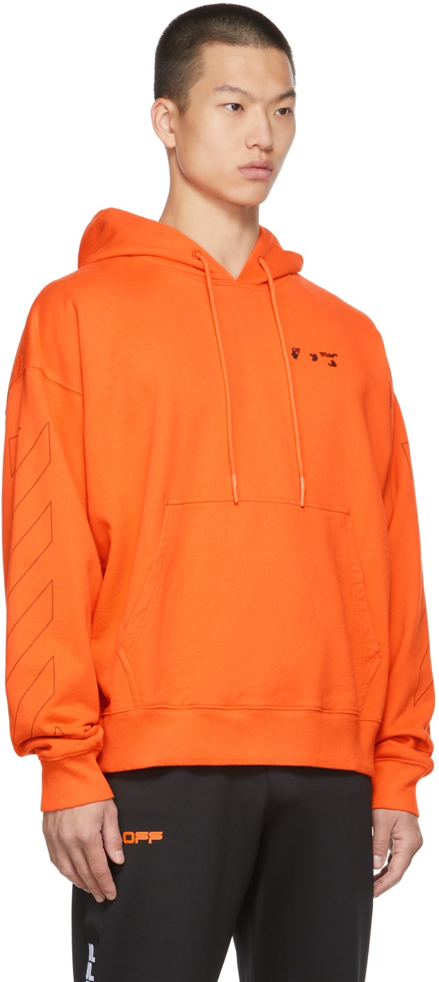 Off-White Orange Diag OW Logo Skate Hoodie Off-White