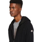 Moncler Black Wool Maglione Zip Hoodie