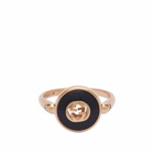 Gucci Women's Interlocking G Diamond & Onyx Ring in Gold/Black