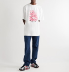 Vetements - Oversized Glittered Printed Cotton-Jersey T-Shirt - White