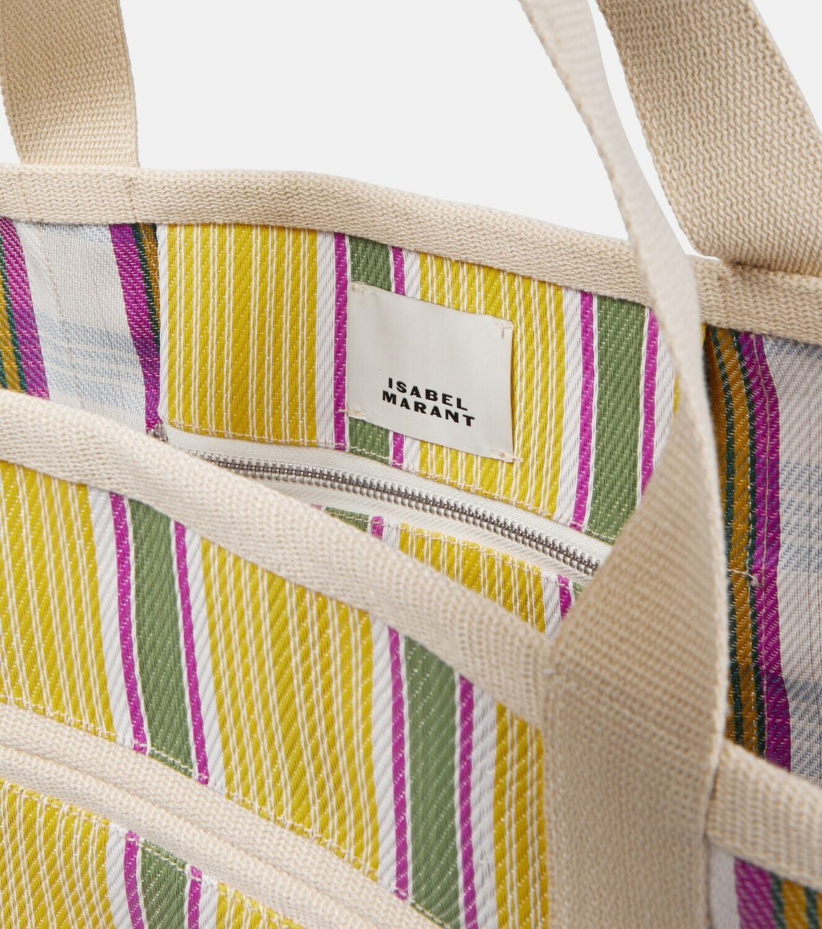 Retro Multicolor Striped Canvas Tote Bag For Women – Vintage Handbag With Multiple Pockets - View #10