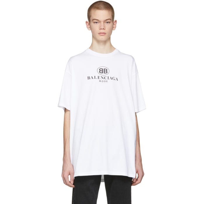 Photo: Balenciaga White BB Mode T-Shirt