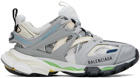 Balenciaga Silver & White Track Sneakers