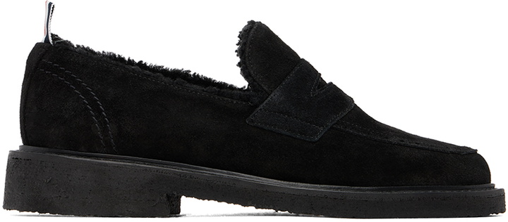 Photo: Thom Browne Black Shearling Penny Loafers