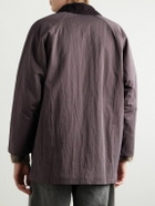 Small Talk - Corduroy-Trimmed Crinkled-Gabardine Jacket - Brown