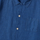 Folk Men's Micro Waffle Seoul Shirt in Indigo