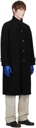 COOR Black Virgin Wool High Neck Coat