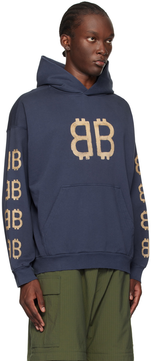 【関税込み】Balenciaga ブルー Crypto フーディ Balenciaga Blue Crypto Hoodie Balenciaga