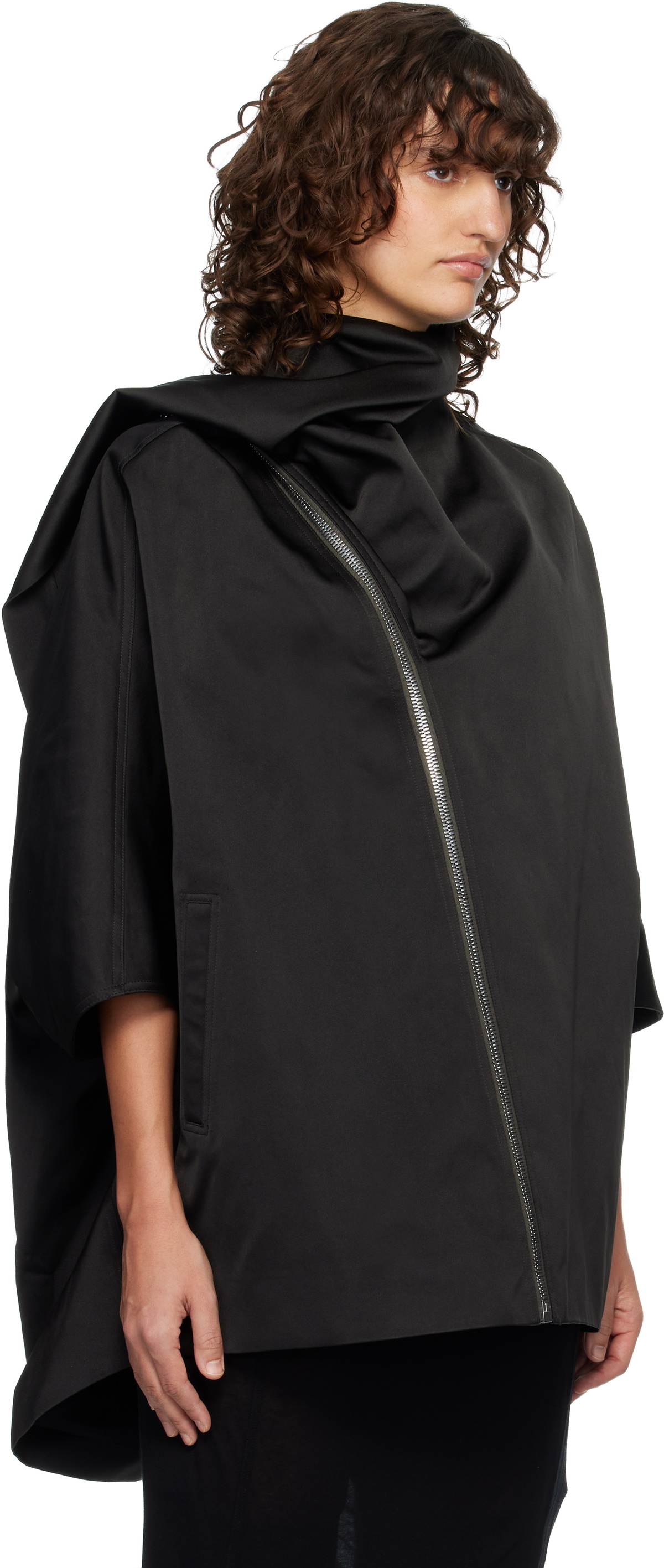 Rick Owens Black Temple Sail Biker Jacket