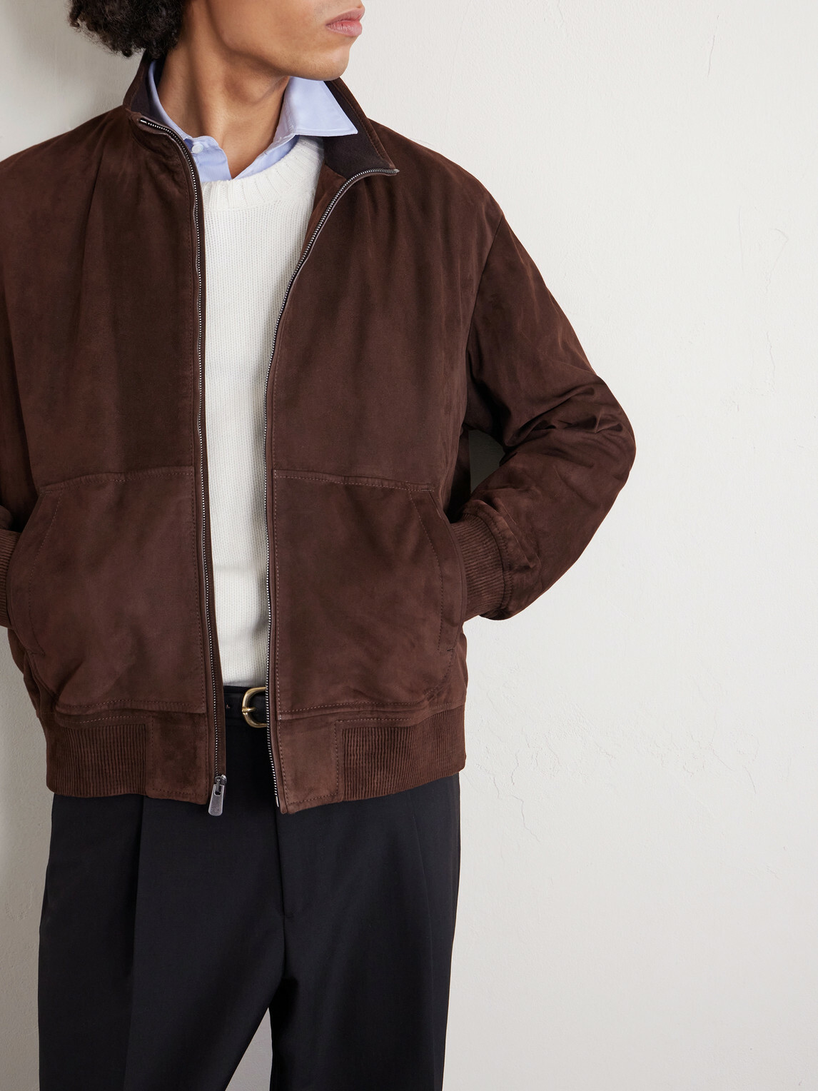 Ralph Lauren Purple label - Suede Bomber Jacket - Brown