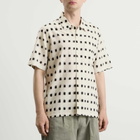 Folk Men's Gabe Short Sleeve Shirt in Black Window Ikat