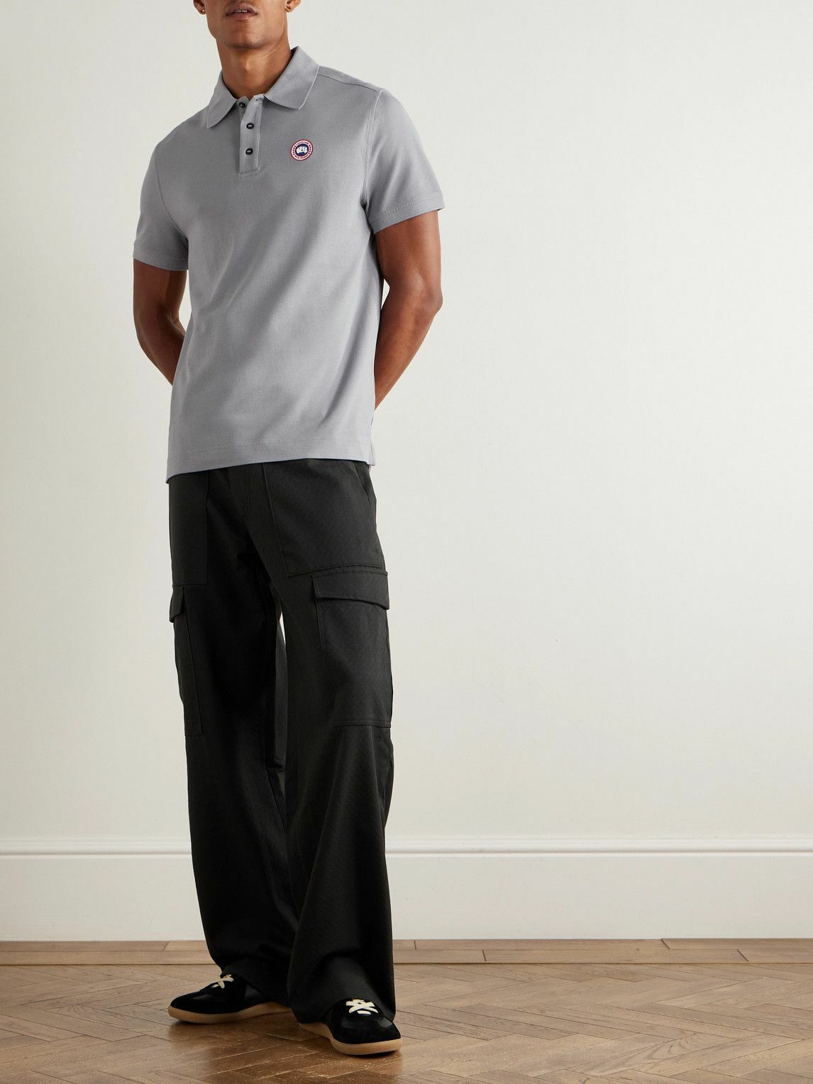 Canada Goose - Beckley Logo-Appliquéd Cotton-Piqué Polo Shirt - Gray
