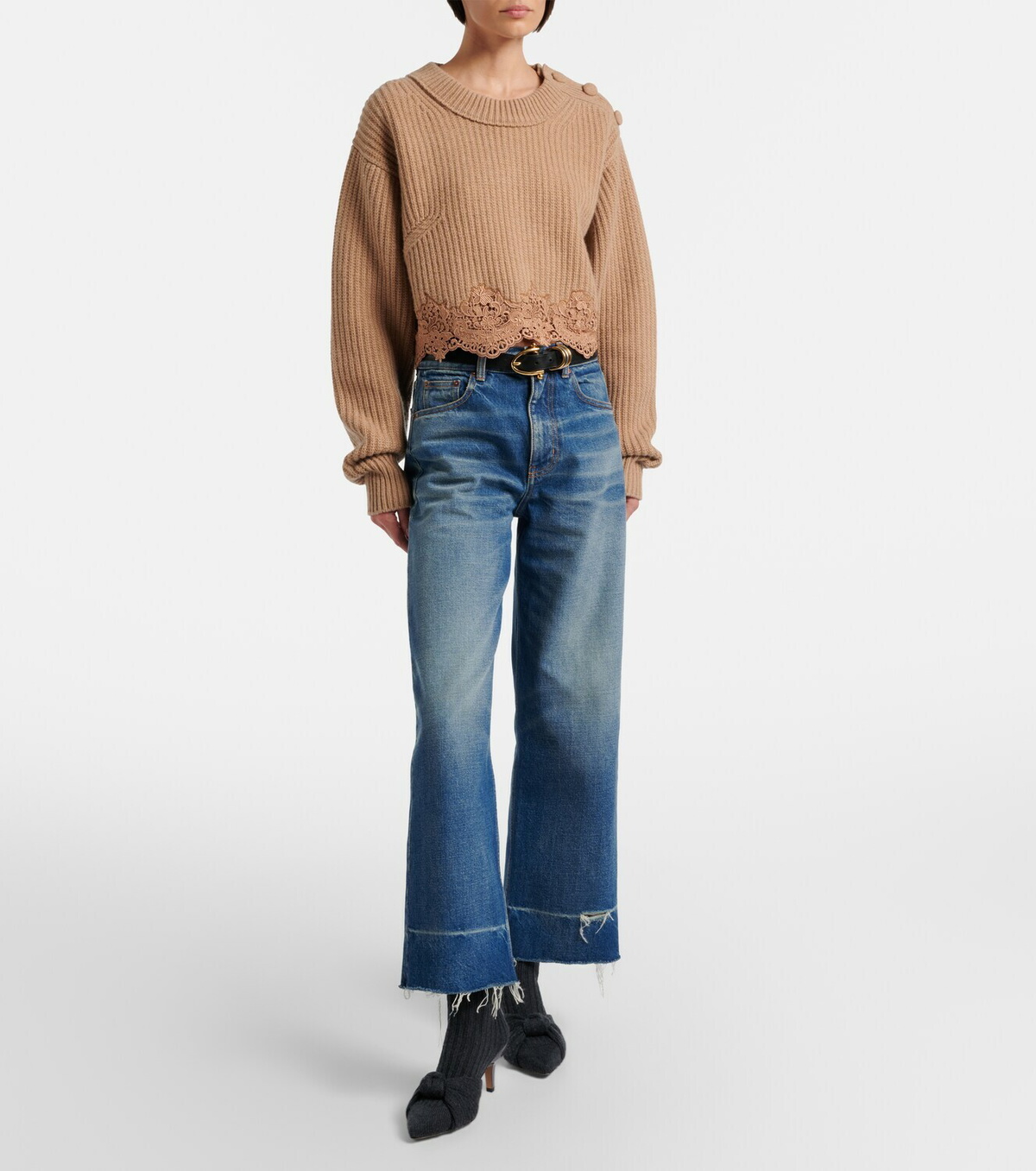 Chloé Ribbed-knit sock boots
