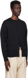 Taiga Takahashi Black Crewneck Cardigan