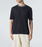 Giorgio Armani Logo linen and silk T-shirt