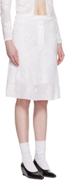SHUSHU/TONG White Threadwork Knit Midi Skirt