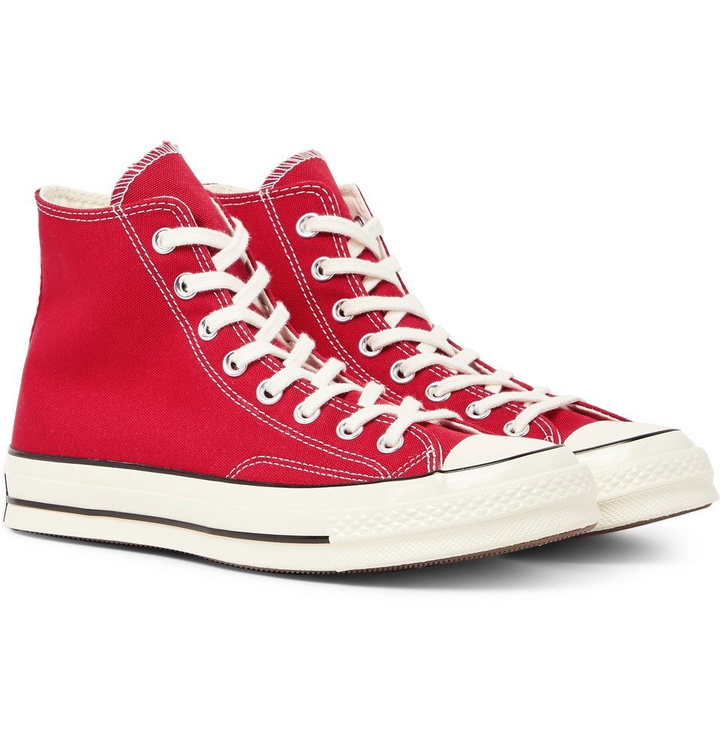 Photo: Converse - Chuck 70 Canvas High-Top Sneakers - Red