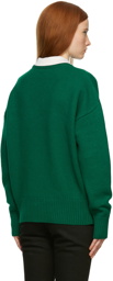 AMI Alexandre Mattiussi Green Knit Ami De Coeur Sweater