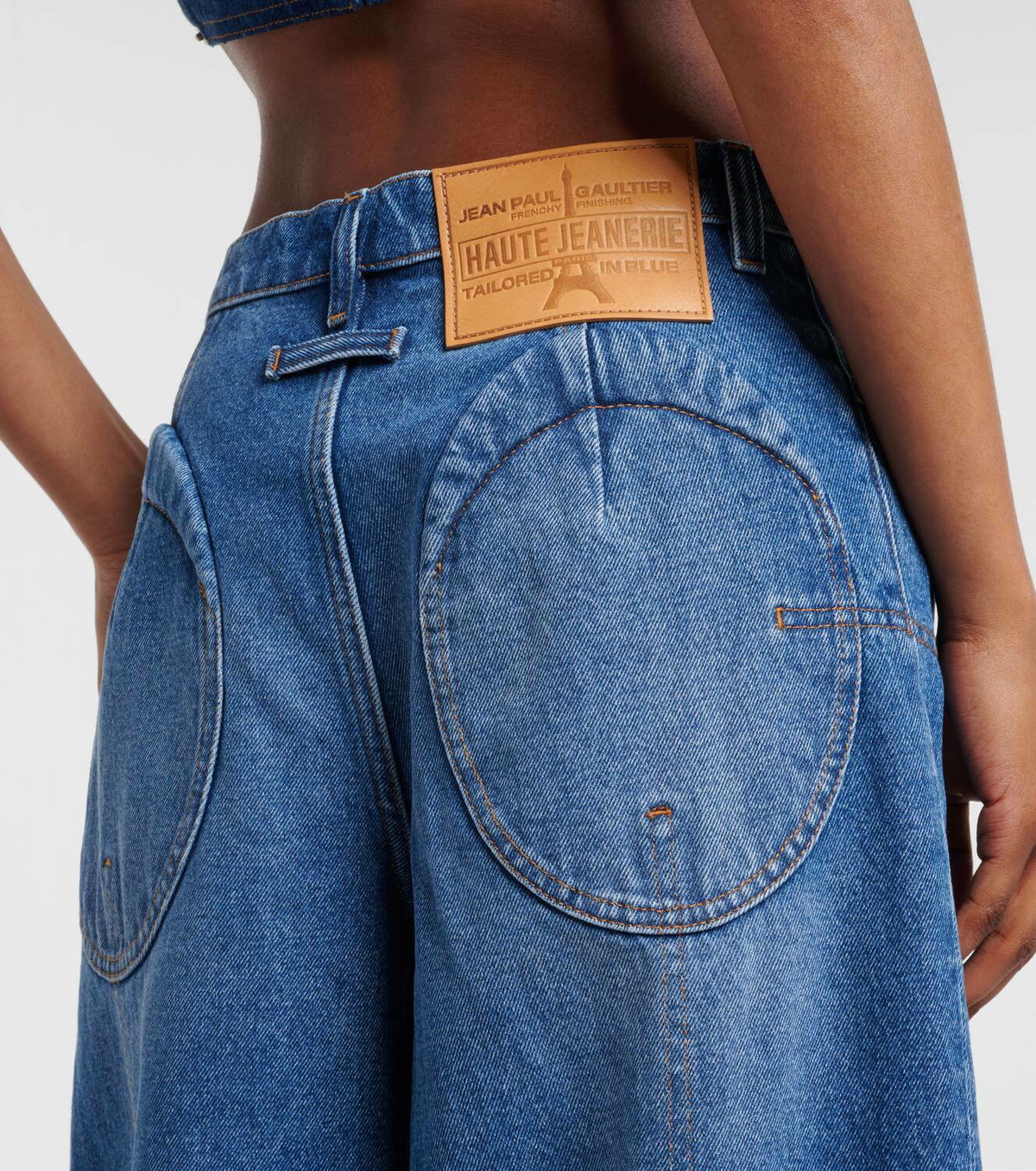 Jean Paul Gaultier Embroidered pleated wide-leg jeans Jean Paul