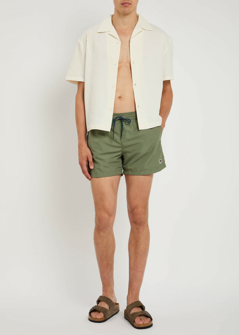 Paul Smith Zebra-appliquéd Shell Swim Shorts Green