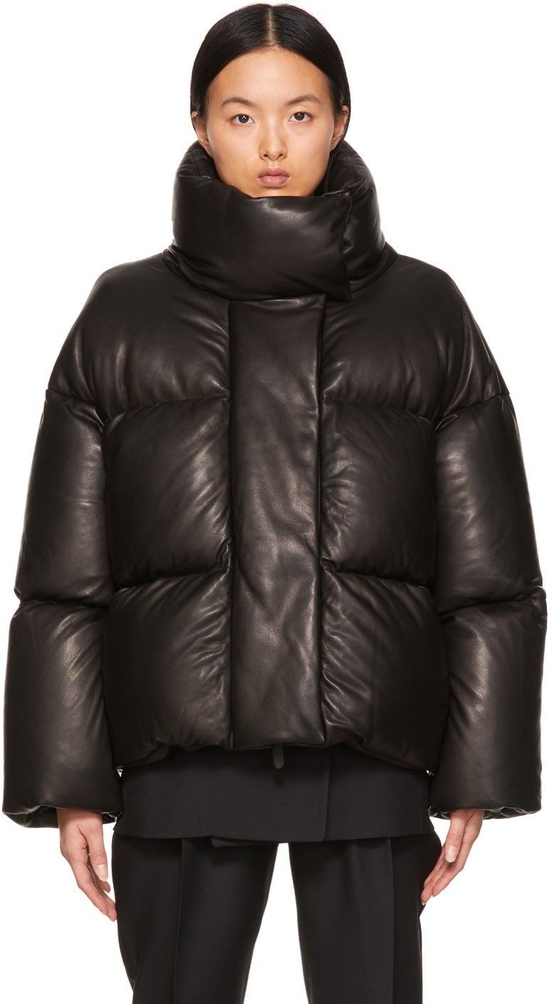 Khaite Black Down Leather 'The Raphael Puffer' Jacket Khaite