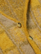 Beams Plus - Brushed Checked Jacquard Cardigan - Yellow