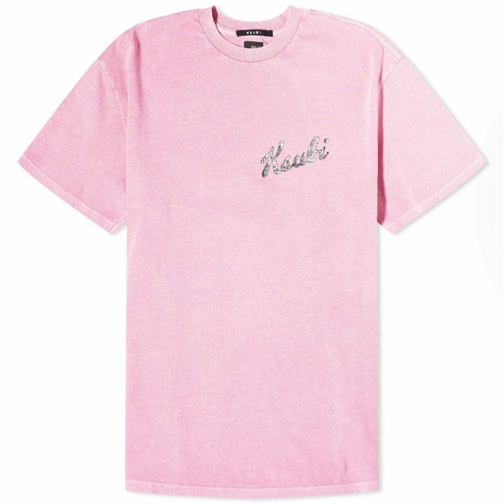 Photo: Ksubi Men's Autograph Biggie T-Shirt in Hyper Pink