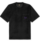 Needles - Embroidered Velour T-Shirt - Black